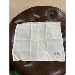 Coach Drawstring Satin Dust Bag Horse & Carriage Red and White 23x19